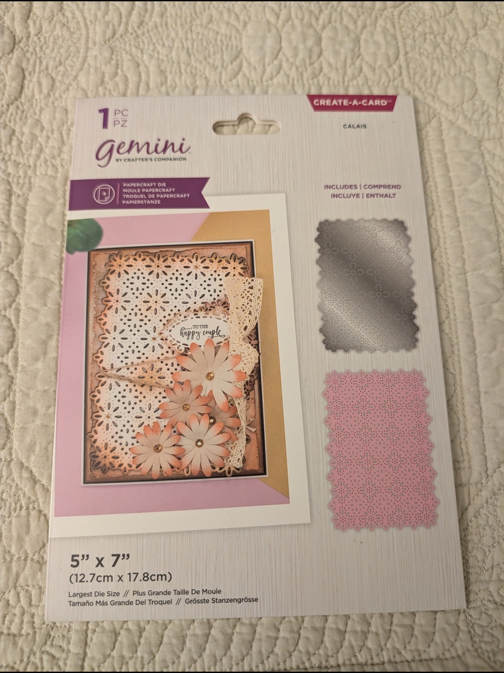 Gemini Create-A-Card Calais Decorative Die - Pink and White
